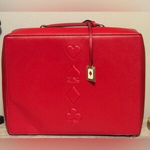 Estee Lauder Red Cosmetic Bag with Glossy Finish